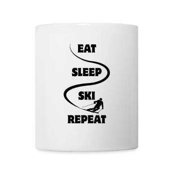 Eat Sleep Ski Repeat - Ski - Ski - Mug - white - Front