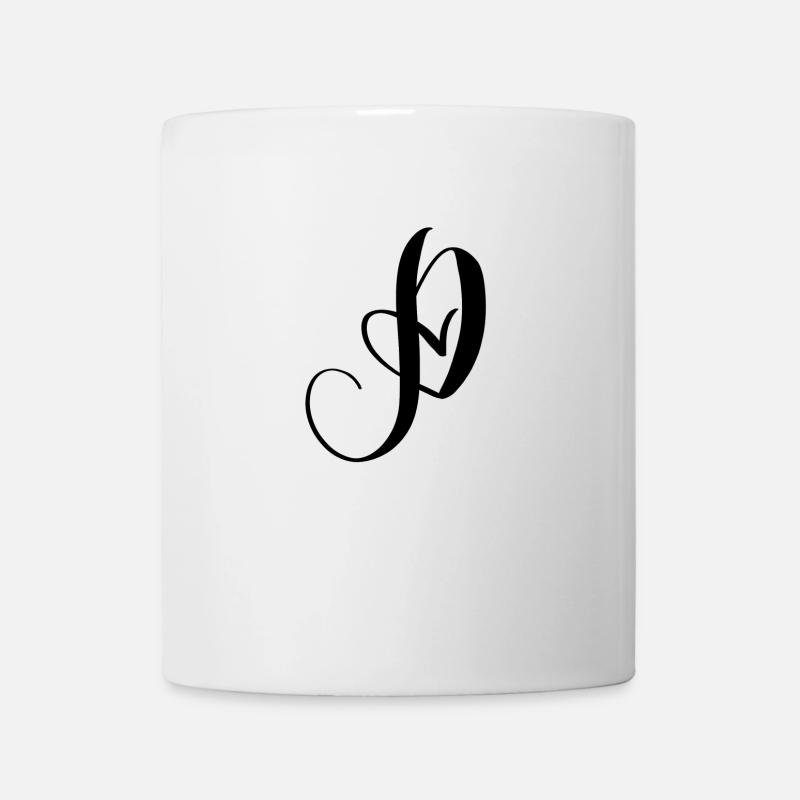 Lettre de cœur P/ lettre de cœur P - Mug blanc - blanc