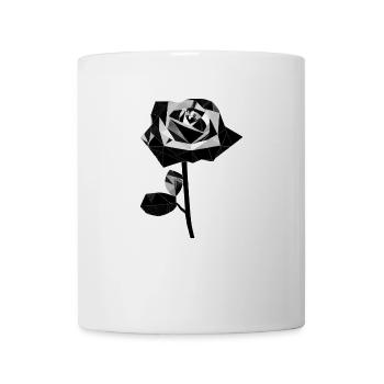 Polygone schwarze Rose - Tasse - Weiß - Vorne
