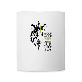 GOWILD Wolf - allover design - black-green - Mug - white - Front