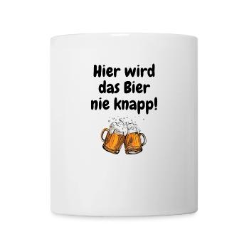 Hier wird das Bier nicht knapp-Mallorca Spruch - Tasse - Weiß - Vorne