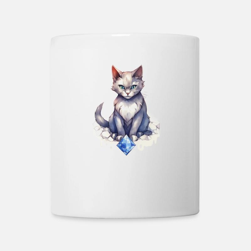 Geburtsstein-Katze Februar - Tasse - Weiß