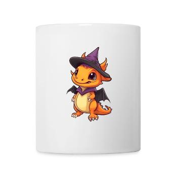 Cute Halloween dragon with witch hat. - Mug - white - Front