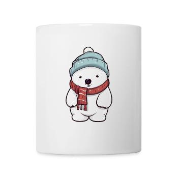 Cute polar bear in festive winter look! - Mug - white - Front