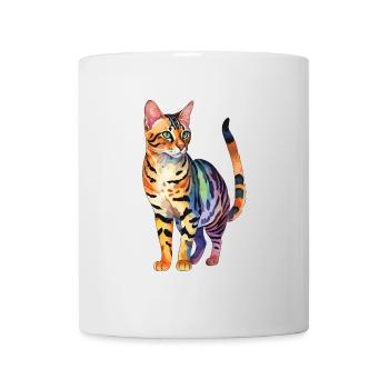 Chat du Bengale Aquarelles - Mug blanc - blanc - Devant