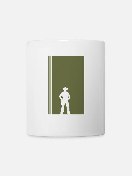 Western Sattel Reiter - Tasse - Weiß
