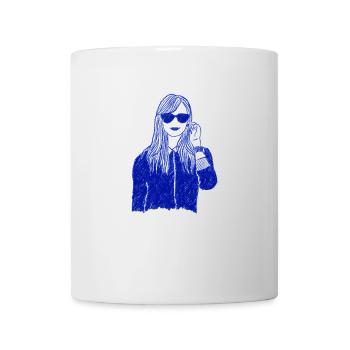 Stylish woman with sunglasses - Mug - white - Front