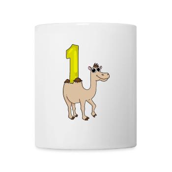 1 an - Inscription à l’école - Motif chameau - Numéro 1 - Mug blanc - blanc - Devant
