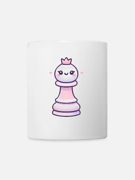 Adorable design de reine d’échecs kawaii - Mug blanc - blanc