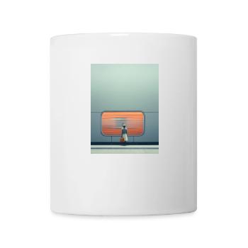 Woman Standing at Subway Wall - Mug - white - Front