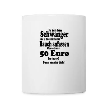 Schwanger Schwangerschaft Sprüche baby mama bauch - Tasse - Weiß - Vorne
