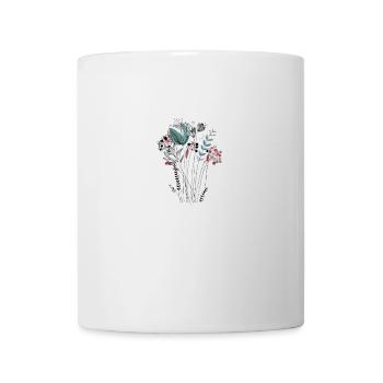 Vintage Blumen - Tasse - Weiß - Vorne