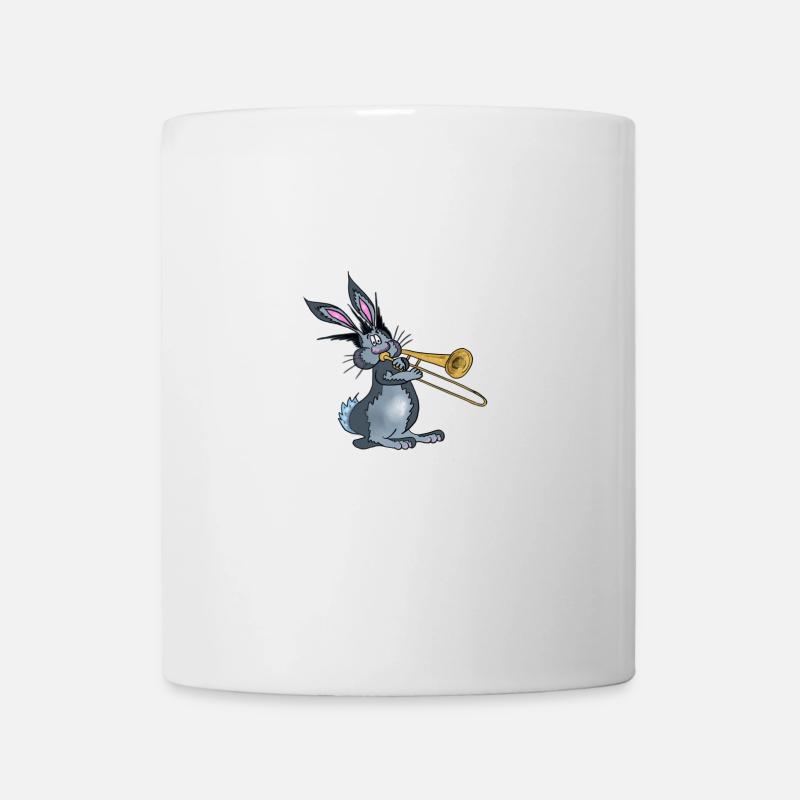 Hase Posaune - Tasse - Weiß