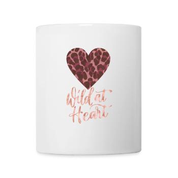 Sauvage dans l’âme avec cœur de léopard - Mug blanc - blanc - Devant