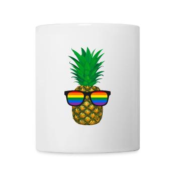 Ananas, Lunettes De Soleil, LGTB, Arc-en-ciel, Coloré - Mug blanc - blanc - Devant