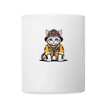 Chat Pompiers Chat Amour Chat Amoureux des Chats - Mug blanc - blanc - Devant