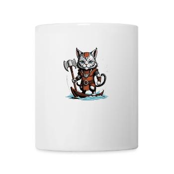 Cat Wikinger Viking Katze Geschenk Süß - Tasse - Weiß - Vorne