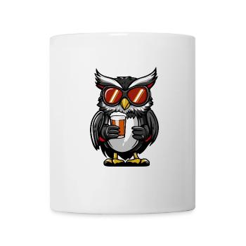 hibou après-ski bière bande dessinée - Mug blanc - blanc - Devant