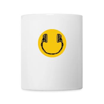 DJ bass disco turntable music sound - Mug - white - Front