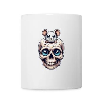 Skull mit süßer kleiner Maus auf der Stirn - Tasse - Weiß - Vorne