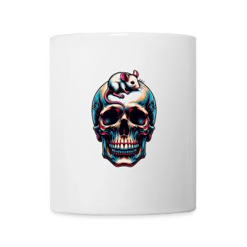 Skull mit süßer kleiner Maus auf der Stirn - Tasse - Weiß - Vorne