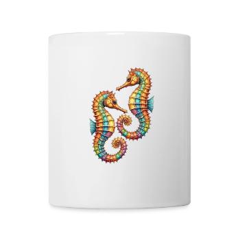 Two pretty decorative seahorses - Mug - white - Front
