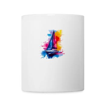 Sailboat design in watercolor look - Mug - white - Front