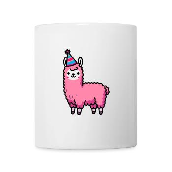 Party Lama Alpaka Pink Partyhut Geburtstag Feier - Tasse - Weiß - Vorne