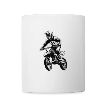 Autocollant motard motocross - Conception de moto - Mug blanc - blanc - Devant