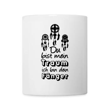 Traumfänger Spruch Liebe Valentinstag Geschenk - Tasse - Weiß - Vorne