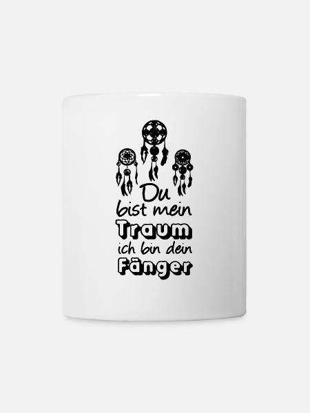Traumfänger Spruch Liebe Valentinstag Geschenk - Tasse - Weiß