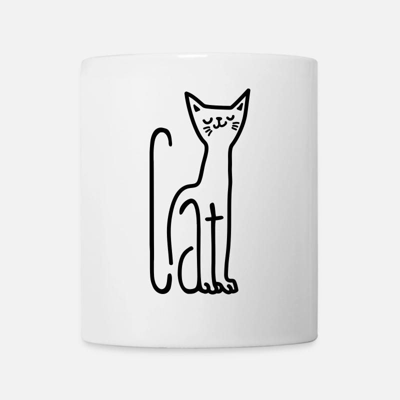 freche Katze aus Buchstaben Comicstyle - Tasse - Weiß