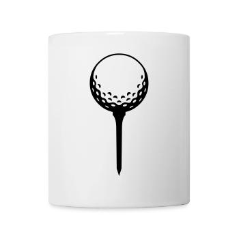 Golfball auf Tee – einfärbbar - Tasse - Weiß - Vorne