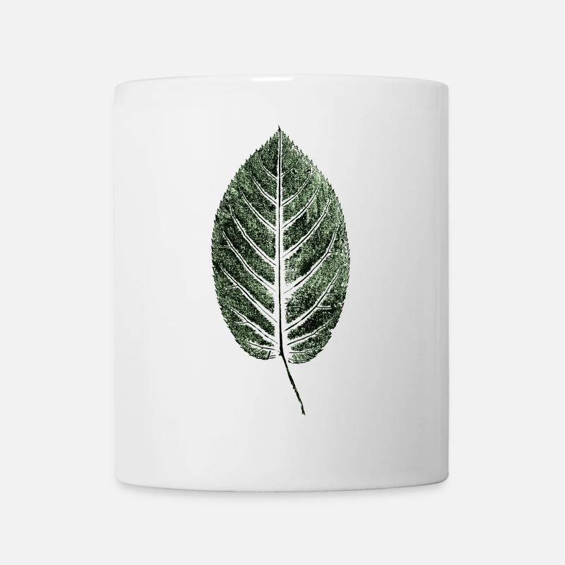 Buchenblatt / Blatt / GRÜN - Tasse - Weiß