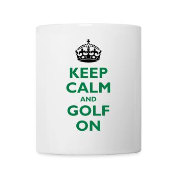 Keep calm and golf on - Mug blanc - blanc - Devant
