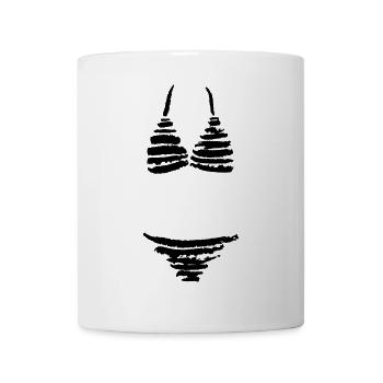 Gestreifter Bikini - Tasse - Weiß - Vorne
