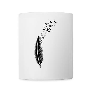 Feder und Vögel Vogelschwarm - Tasse - Weiß - Vorne