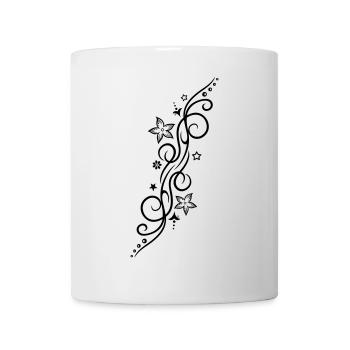 Tattoo ornament with flowers and stars. - Mug - white - Front