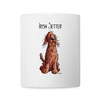 Happy Irish Red Setter - Comic - Dog - Dogs - Pet - Mug - white - Front