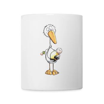 Der kleine Storch bringt das Baby - Babys - Fun - Tasse - Weiß - Vorne