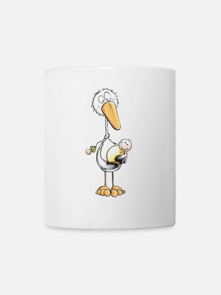 Der kleine Storch bringt das Baby - Babys - Fun - Tasse - Weiß