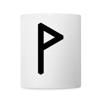 Rune: Wunjo ᚹ (W), Quantum Runes Futhark 0 © - Mug blanc - blanc - Devant