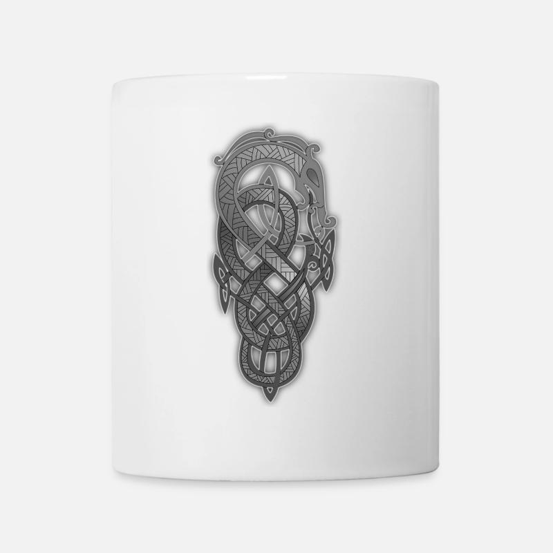 Schwarzer metallischer keltischer Knoten - Tasse - Weiß