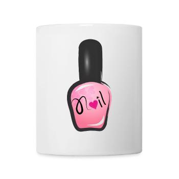 rosa Nagellack im Graffiti Stil mit Herz - Tasse - Weiß - Vorne