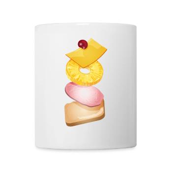 Pineapple,cheese,ham and toast bread -Toast Hawaii - Mug - white - Front