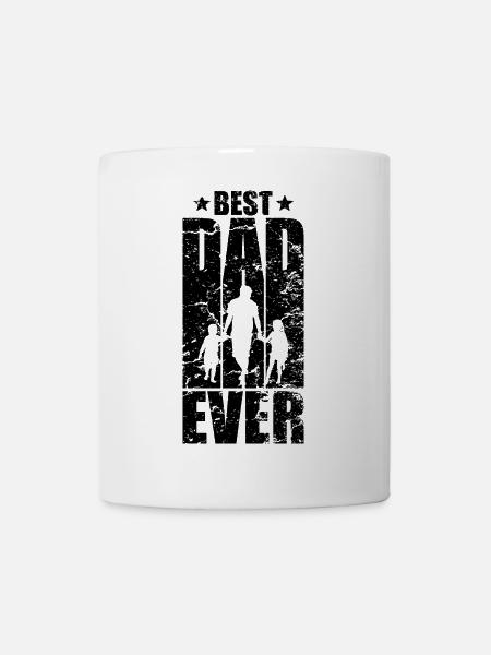 BEST DAD EVER PAPA ZWEI KINDER - Tasse - Weiß