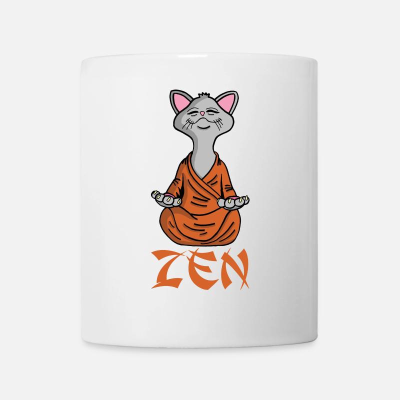 Zen-Katze - Tasse - Weiß