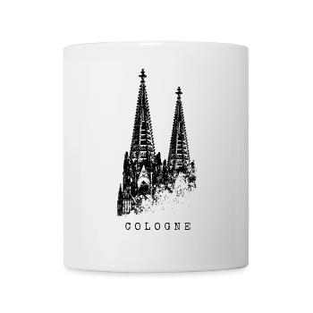 Cologne Cathedral Cologne Vintage Silhouette Cologne Skyline - Mug - white - Front