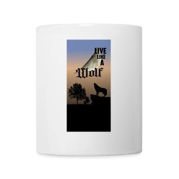 Vivez comme un loup - Mug blanc - blanc - Devant