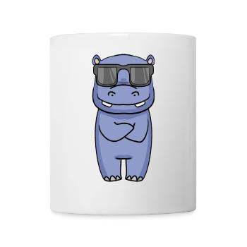 cool hippo with sunglasses - Mug - white - Front